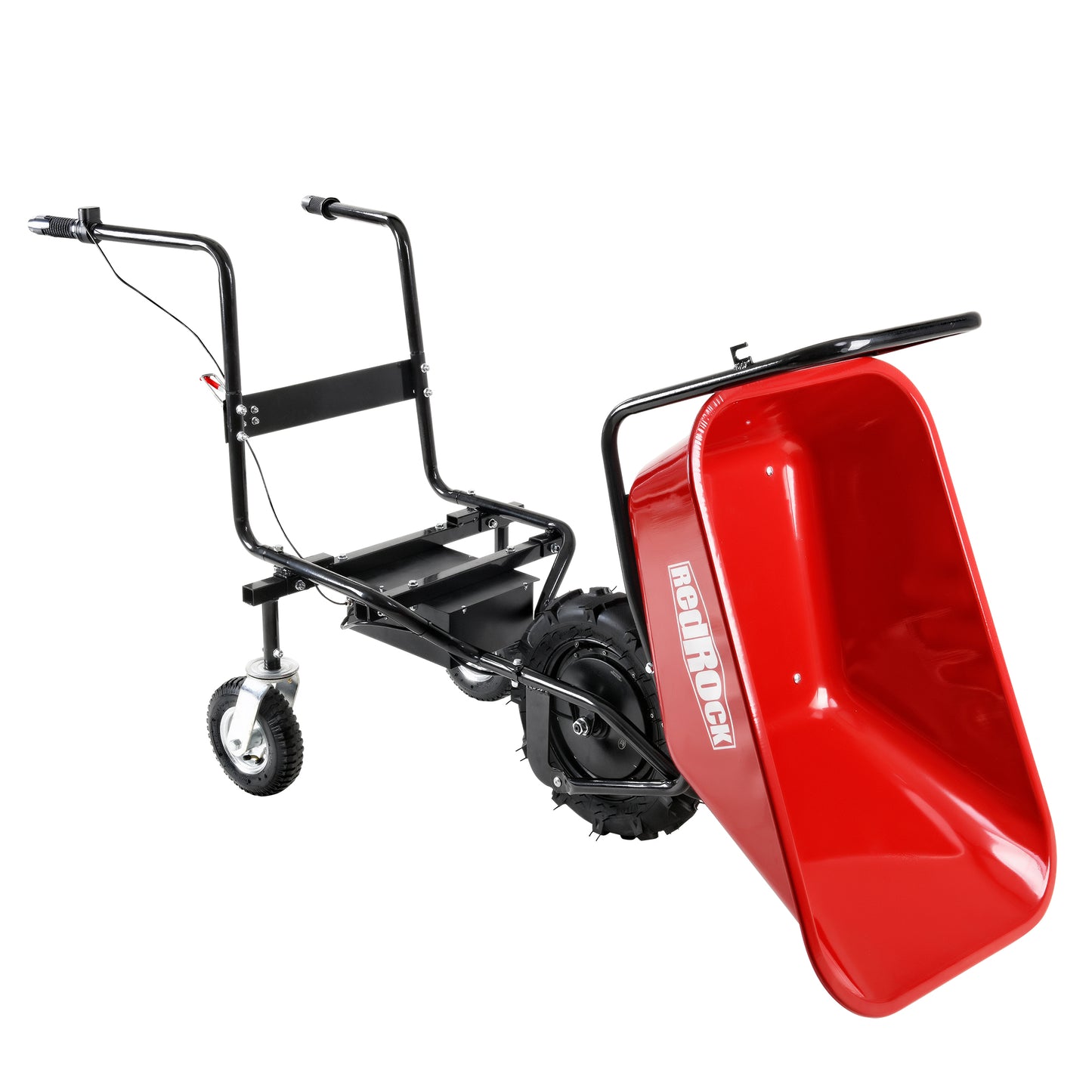 Wheelbarrow Utility Cart, Electric Powered Cart, Two 12Ah Battery 500W, Capacity 330lbs, Max Cubage 2.6 Cuft, Material Debris Hauler 1000lbs Towing