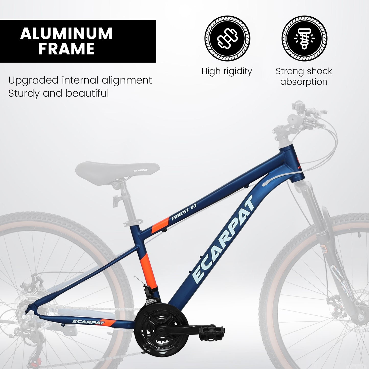 27.5 Inch Aluminum Mountain Bike Shimano 21 Speed Dual Disc Brake Front Suspension For Women Blue Orange
