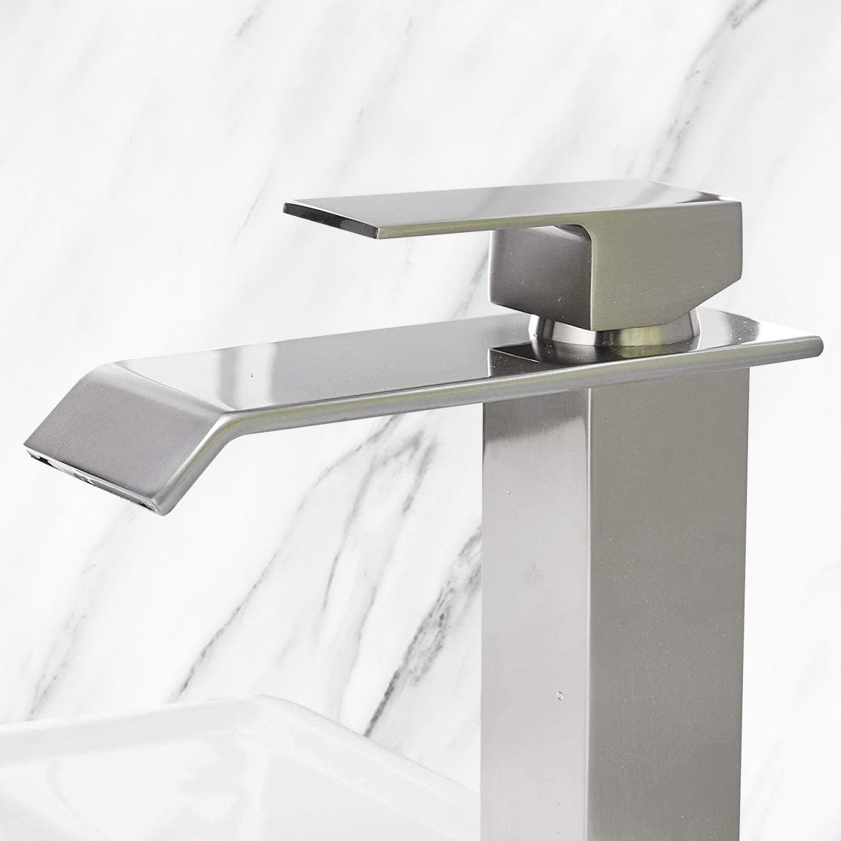 Bathroom Single Hole or Three Holes Sink Faucet Brushed Nickel Single Handle With Deck Plate W2287P185569