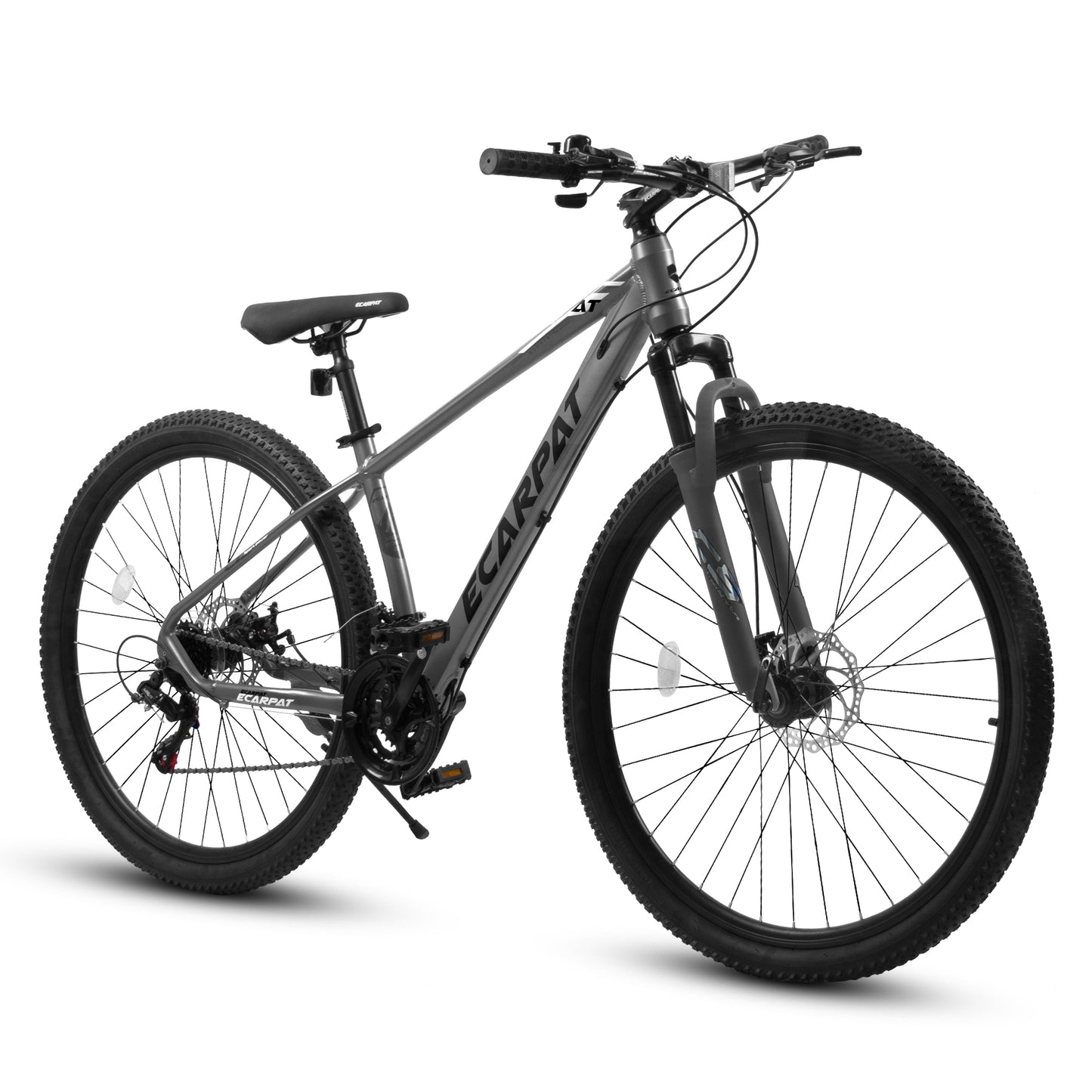 29 Inch Mountain Bike Aluminum Frame, 21 Speed, Dual Disc Brake, Front Shock Absorption For Women Men,Grey, Free Return