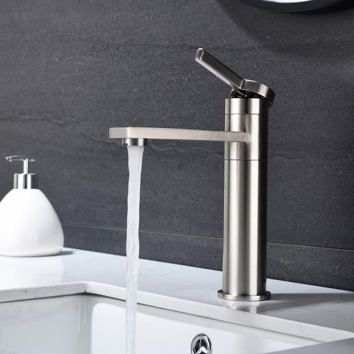 Bathroom Single Hole Sink Faucet Brushed Nickel Single Handle W2287P185548