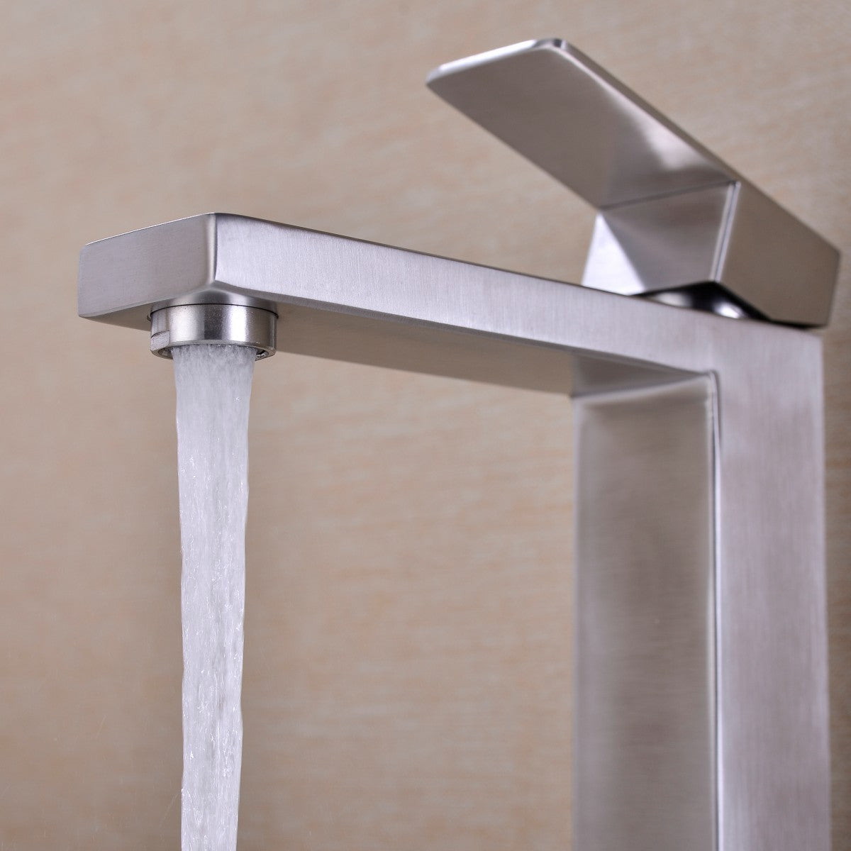 Bathroom Single Hole Vessel Sink Faucet Brushed Nickel Single Handle With Pop-up Drain W928P227407