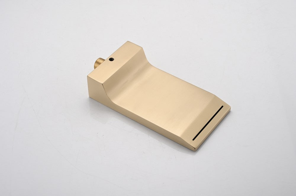 Bathroom Waterfall Sink Faucet Gold Single Handle Wall Mounted W121749826