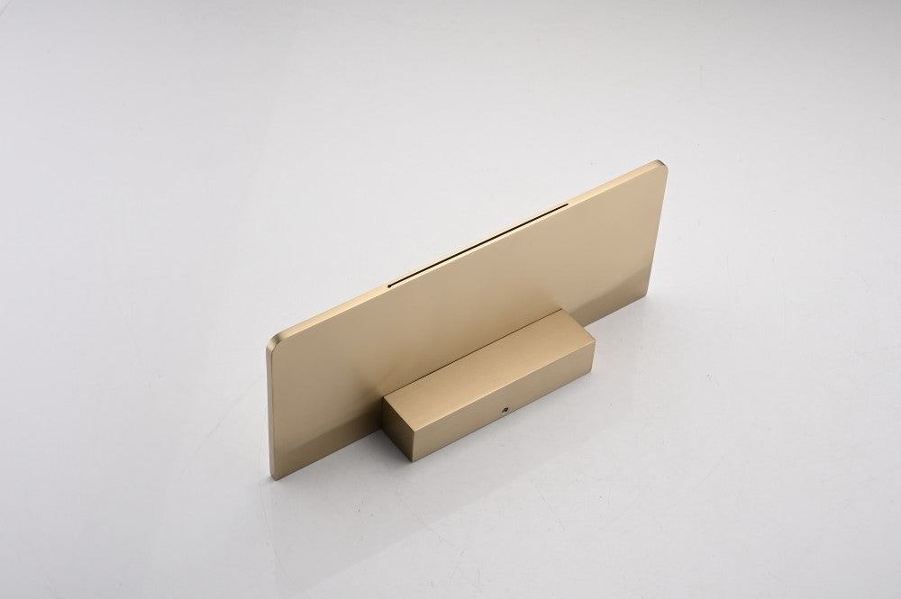 Bathroom Waterfall Sink Faucet Gold Single Handle Wall Mounted W12175046