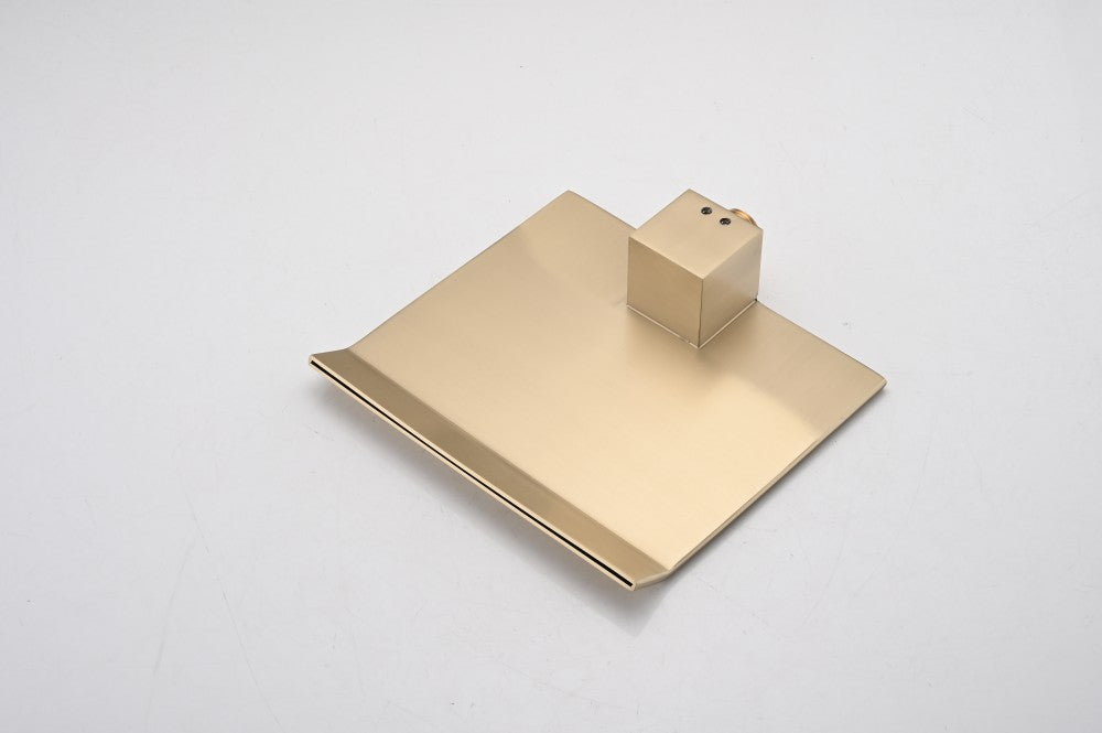 Bathroom Waterfall Sink Faucet Gold Single Handle Wall Mounted W121750489