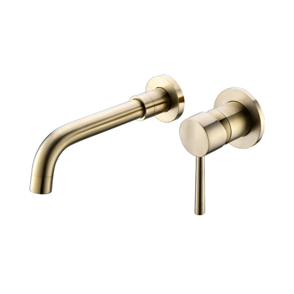 Bathroom Sink Faucet Brushed Gold Single Handle Wall Mounted W122453402