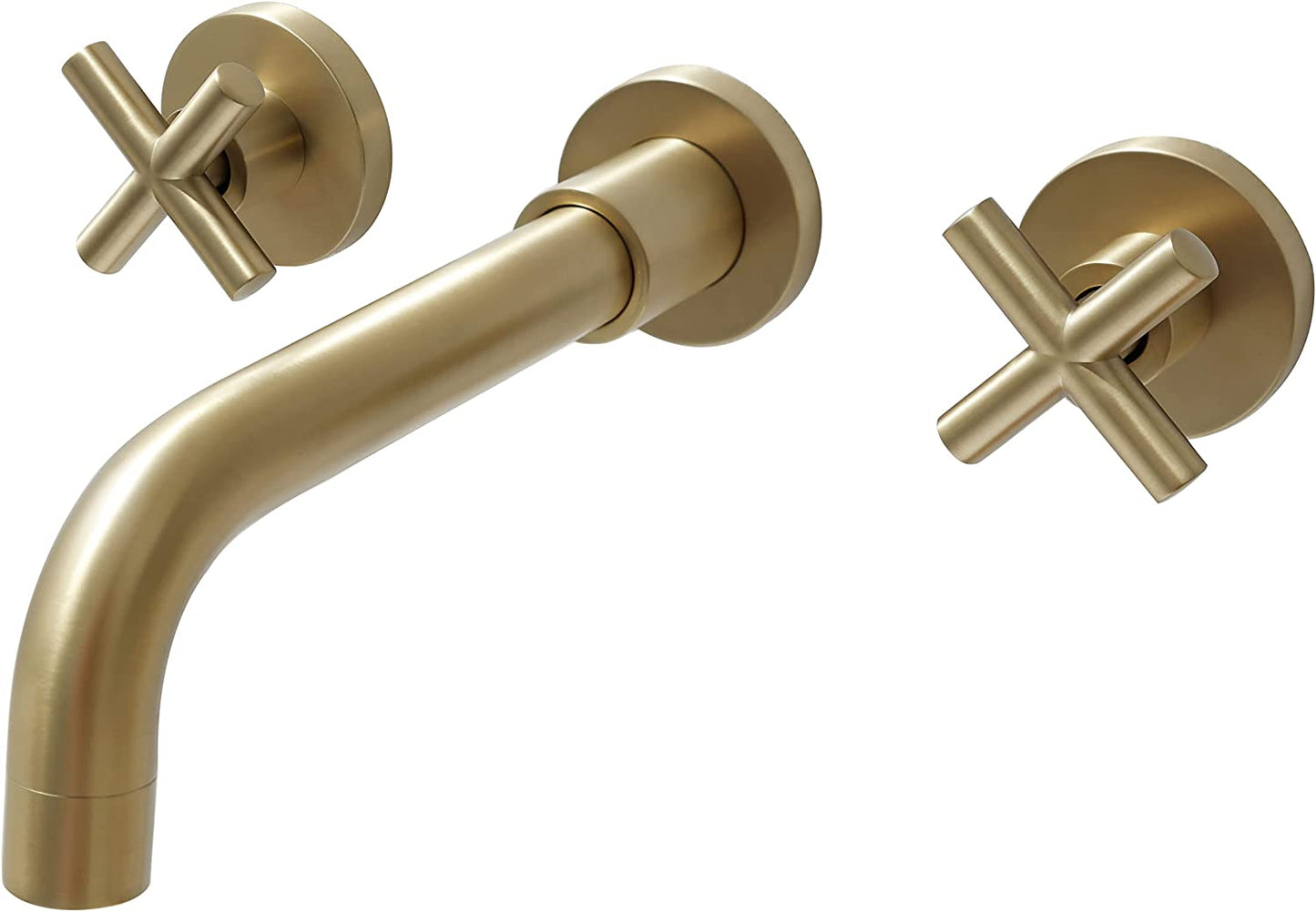 Bathroom Sink Faucet Brushed Gold Double Handles Wall Mounted W122453410