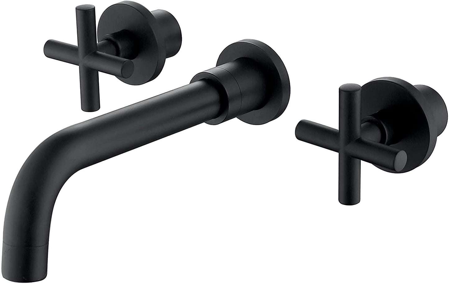 Bathroom Sink Faucet Matte Black Double Handles Wall Mounted W122453406