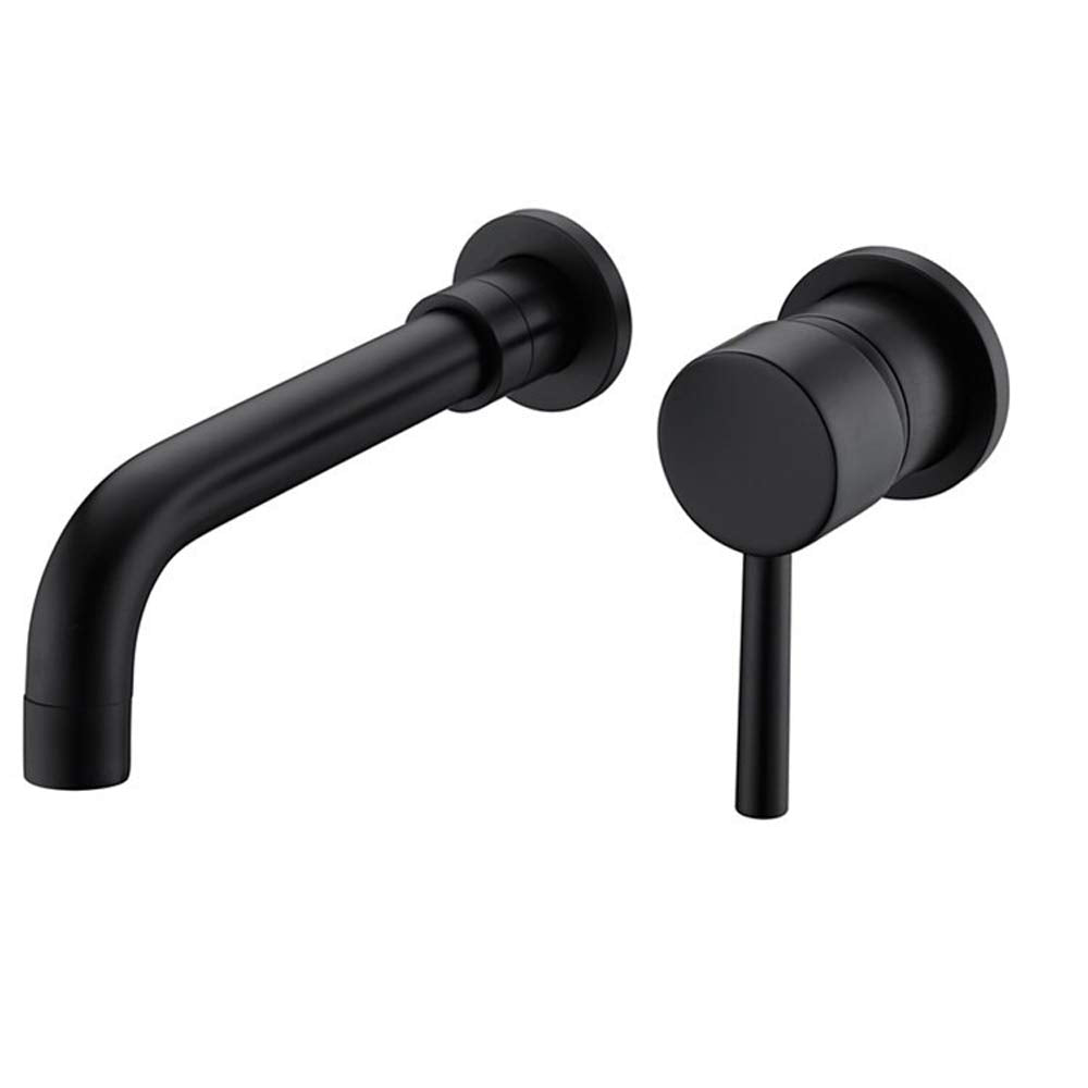 Bathroom Sink Faucet Matte Black Single Handle Wall Mounted W122453401