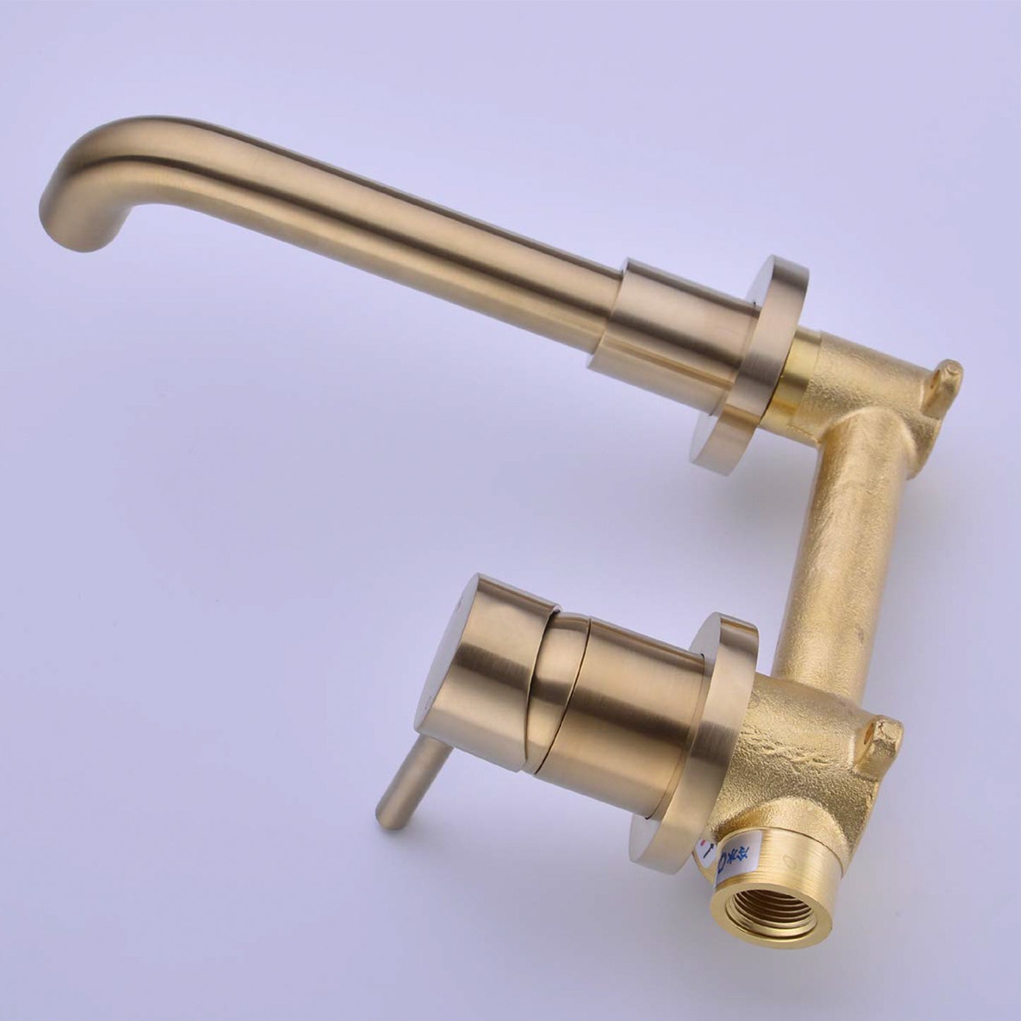 Bathroom Sink Faucet Brushed Gold Single Handle Wall Mounted W122453402