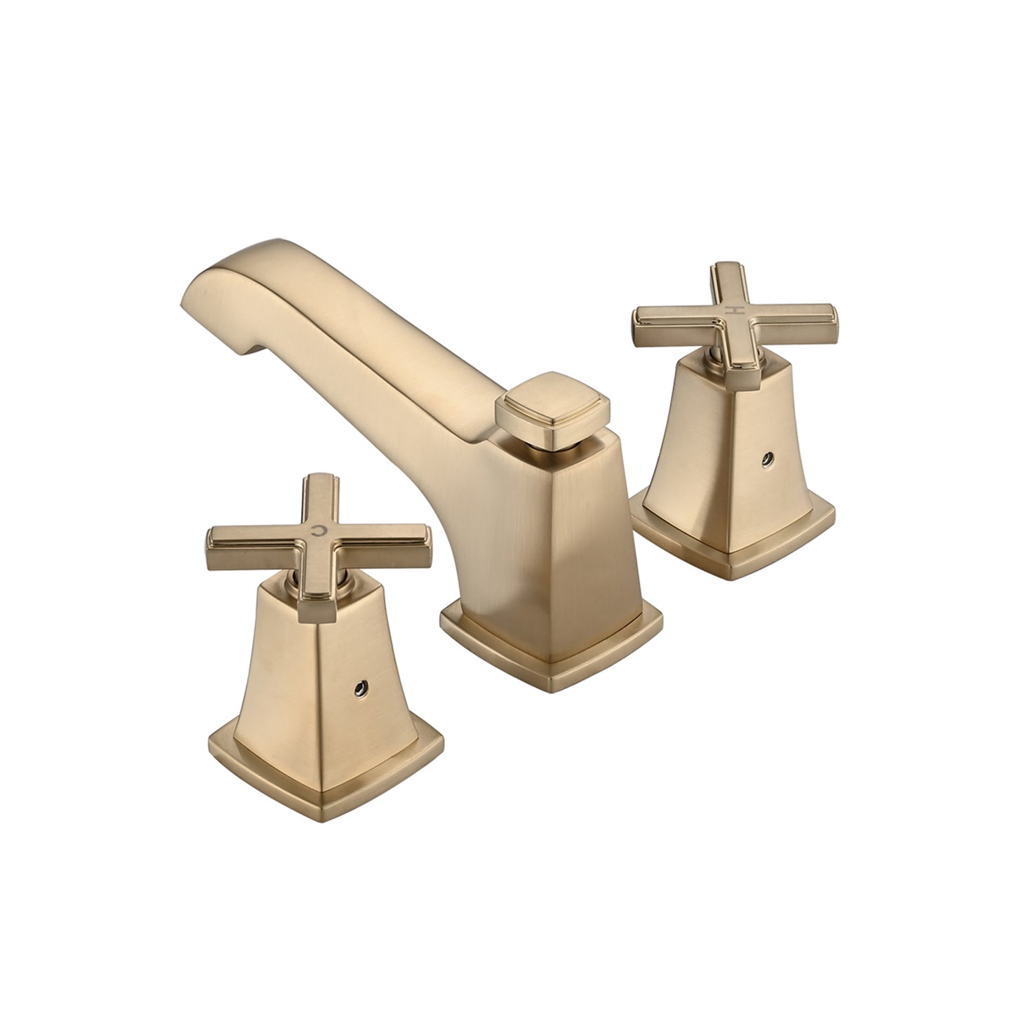 Bathroom Widespread Three Holes Sink Faucet Gold Two Handles With Pop-up Drain W122458935
