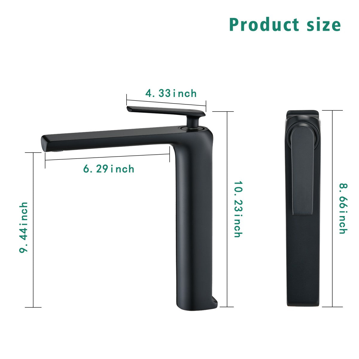 Bathroom Vessel Single Hole Sink Faucet Matte Black Single Handle W105963375