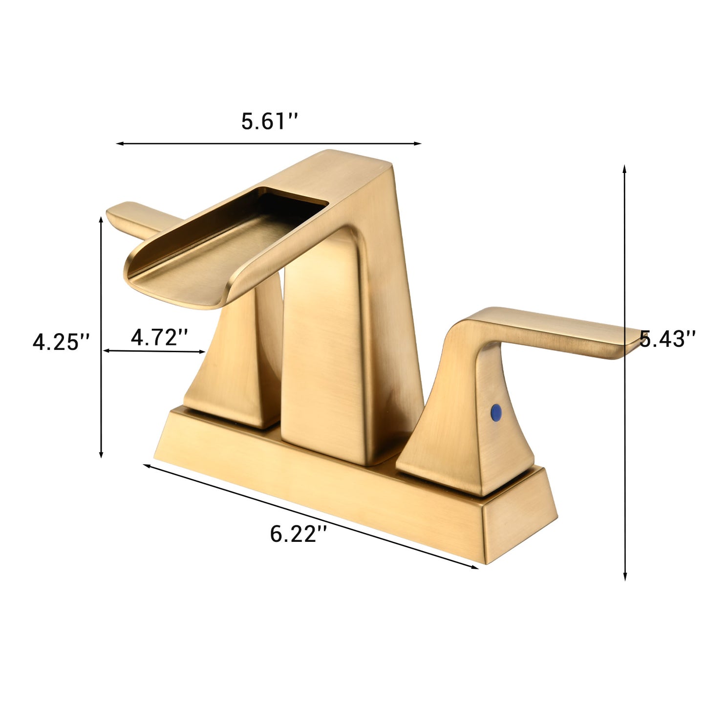 Bathroom Centerset Sink Faucet Gold Two Handle With Pop-up Drain W122466880