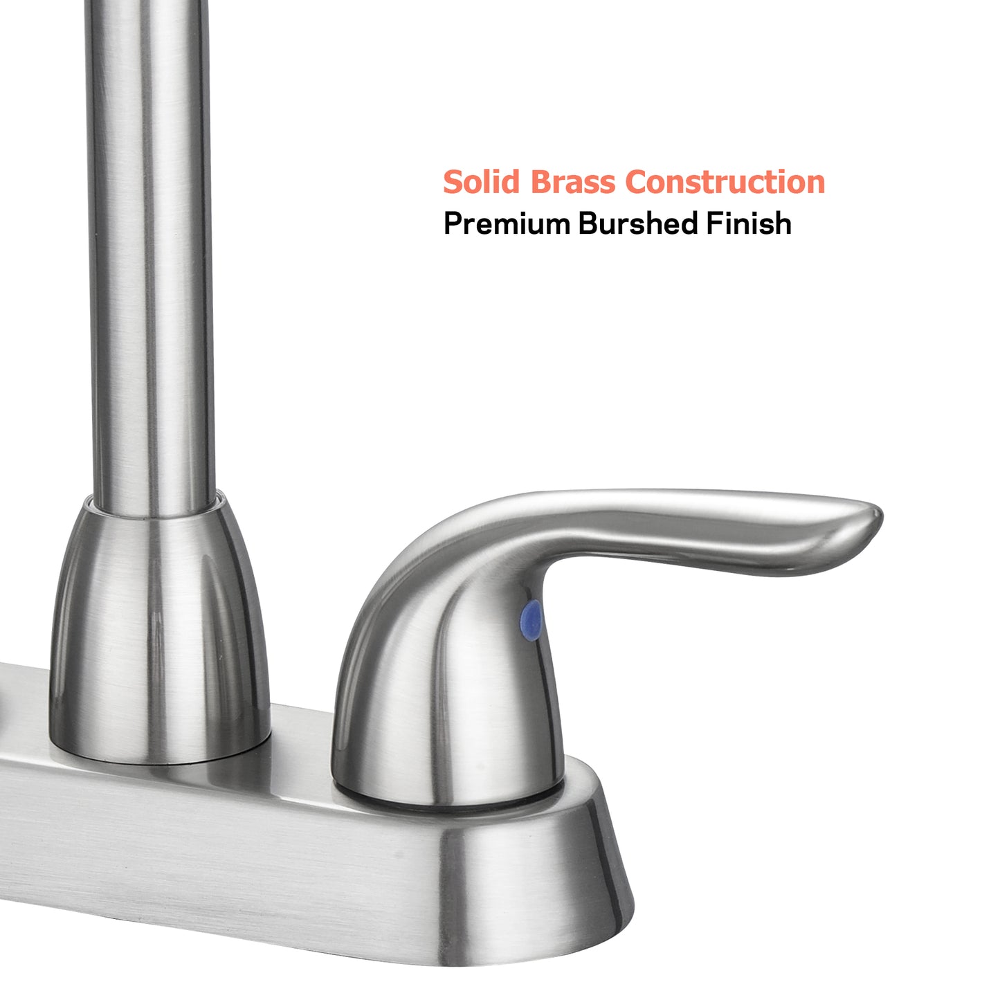 Bathroom Widespread Three Hole Sink Waterfall Faucet Brushed Nickel Two Handles With Pop-up Drain W124372194