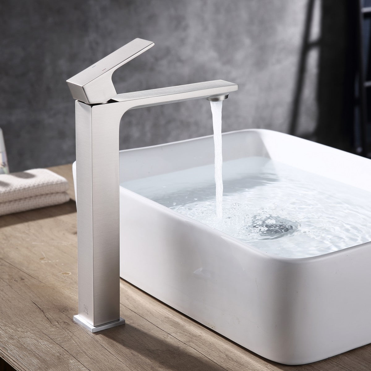 Bathroom Single Hole Vessel Faucet Brushed Nickel Single Handle W105683084