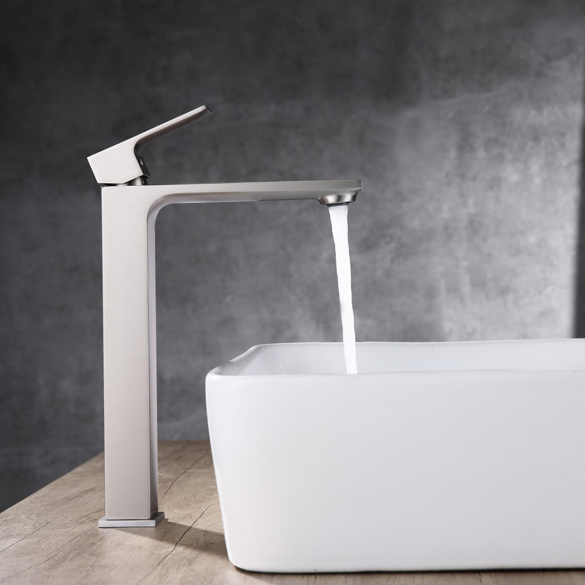 Bathroom Single Hole Vessel Faucet Brushed Nickel Single Handle W105683084