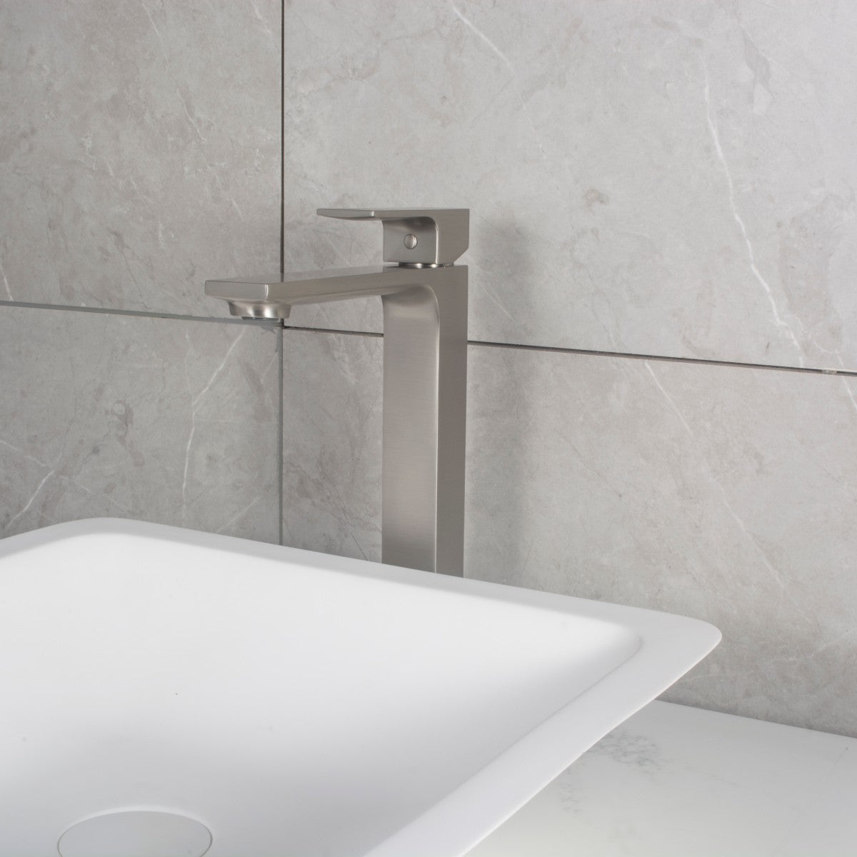 Bathroom Single Hole Vessel Faucet Brushed Nickel Single Handle W105683084