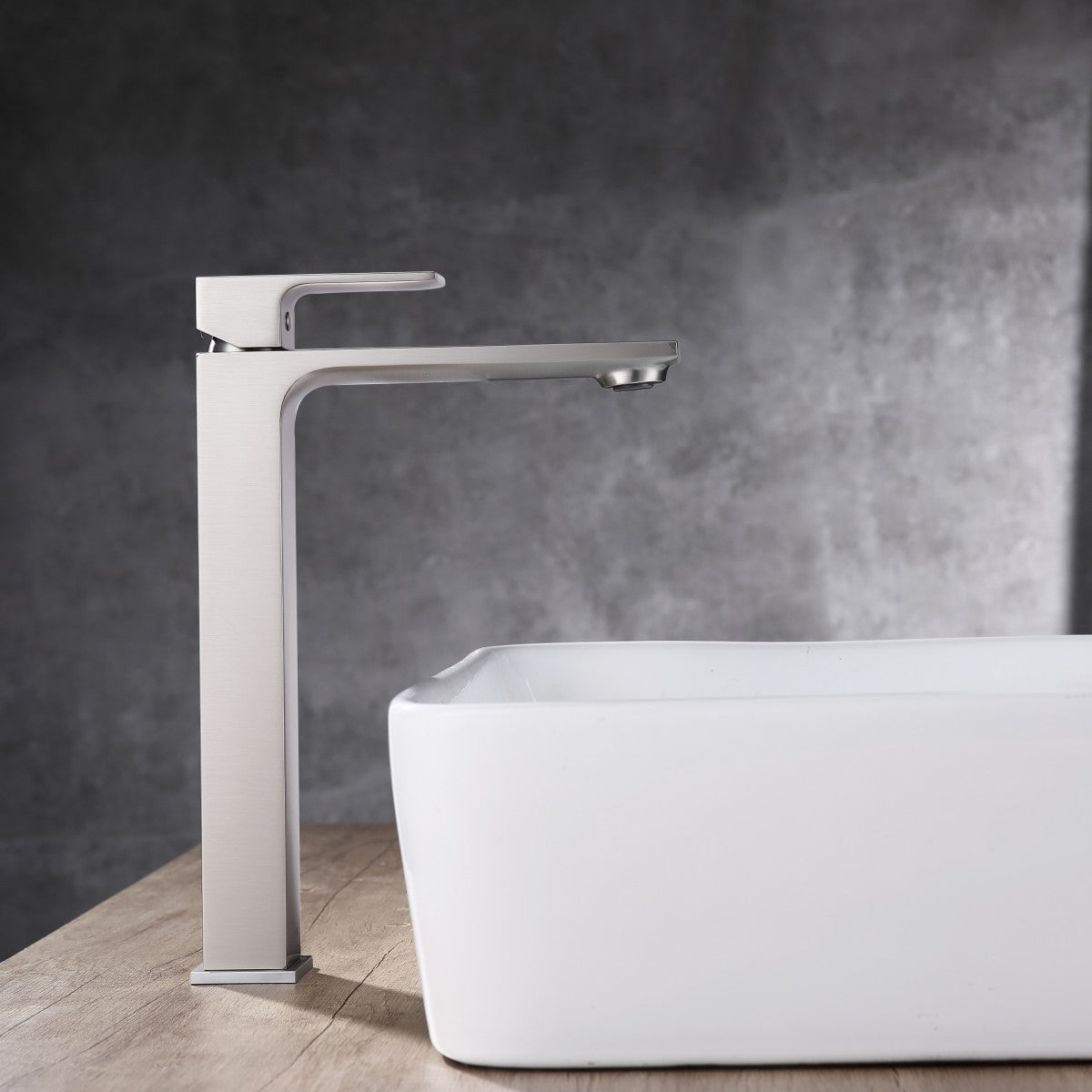 Bathroom Single Hole Vessel Faucet Brushed Nickel Single Handle W105683084