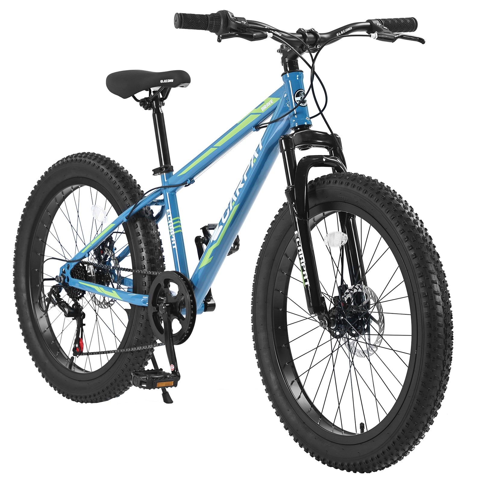 24-Inch Fat Tire Bike, Shimano 7-Speed Urban Commuter Bike with Front – Ryxal