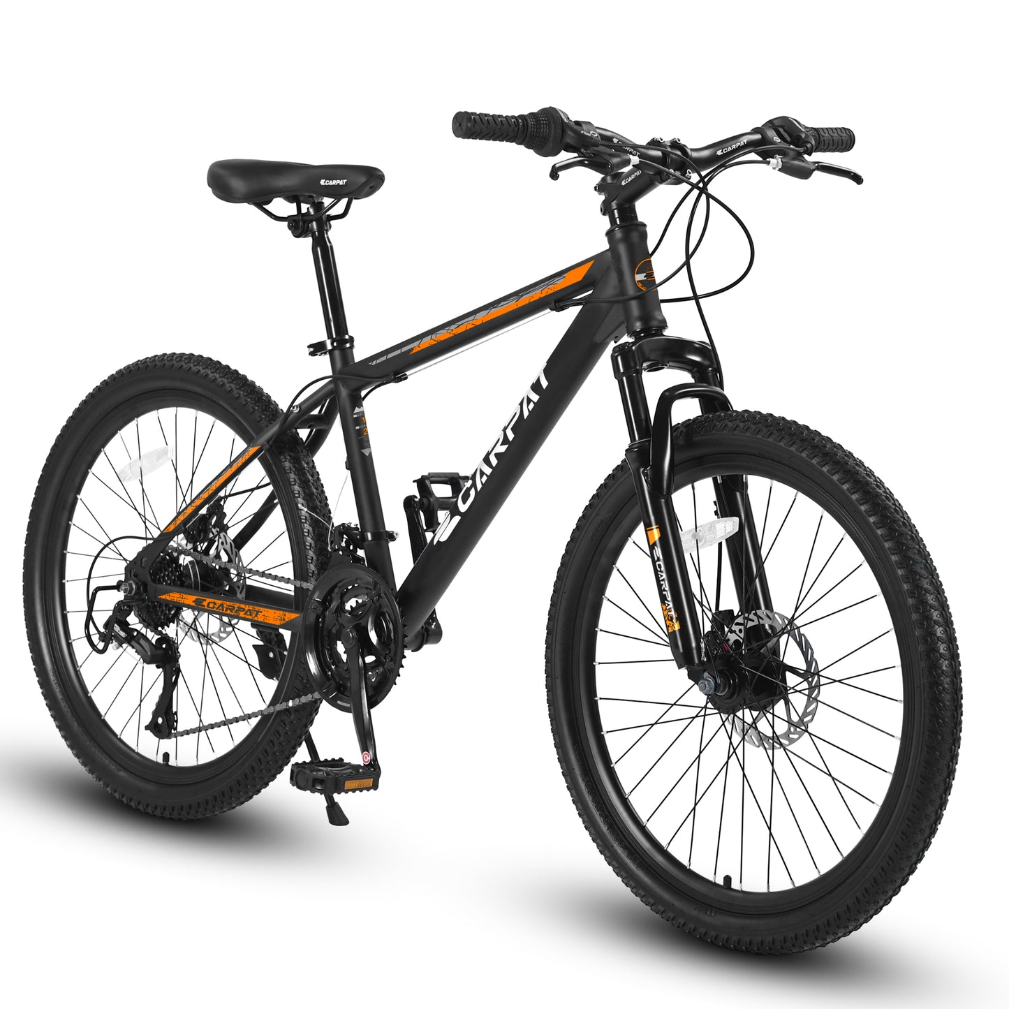 26 Inch Aluminum Mountain Bike Shimano 21 Speed Dual Dis Brake Front Suspension For Women Men BLACK ORANGE
