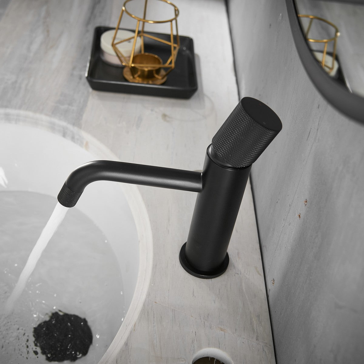 Bathroom Single Hole Sink Faucet Matte Black Single Handle W1932119729
