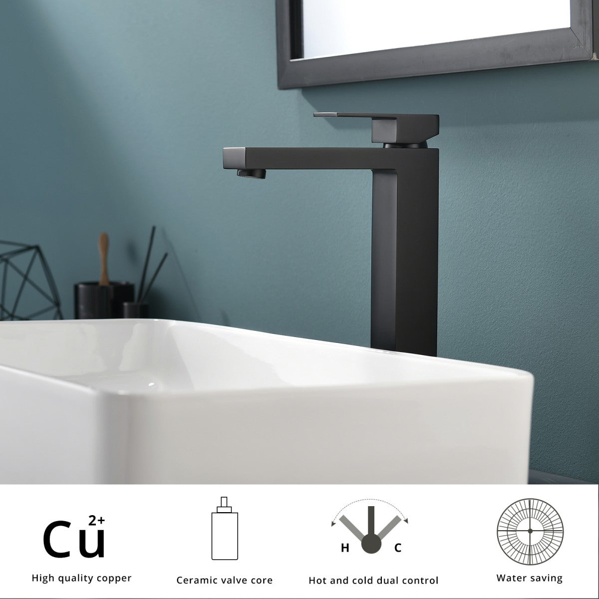 Bathroom Single Hole Vessel Sink Waterfall Faucet Brushed Nickel Single Handle W1932P148110