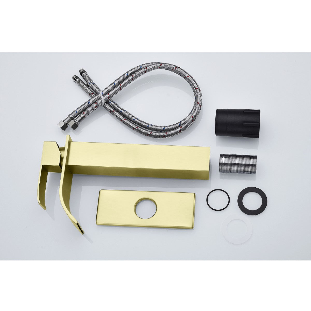 Bathroom Single Hole or Three Hole Vessel Sink Faucet Gold Single Handle With Deck Plate W2287P154604