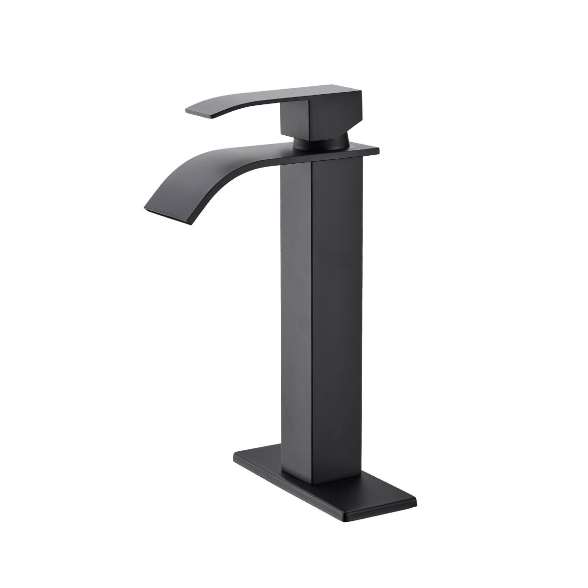 Bathroom Single Hole or Three Hole Vessel Sink Faucet Matte Black Single Handle With Deck Plate W2287P154594