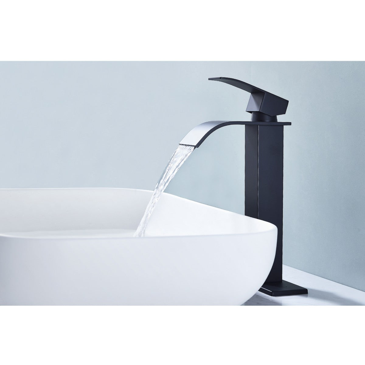 Bathroom Single Hole or Three Hole Vessel Sink Faucet Matte Black Single Handle With Deck Plate W2287P154594