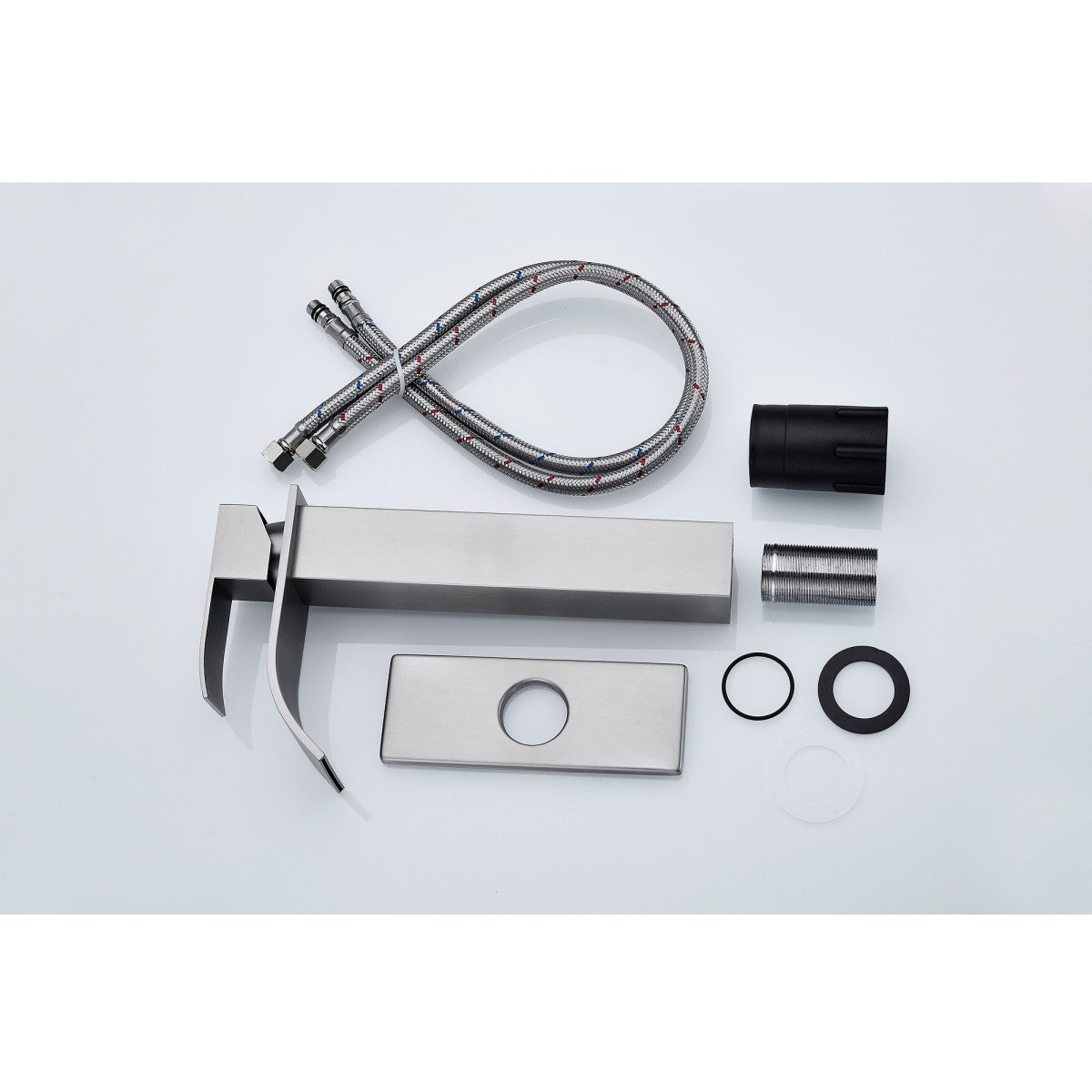 Bathroom Single Hole or Three Hole Vessel Sink Faucet Brushed Nickel Single Handle With Deck Plate W2287P154591