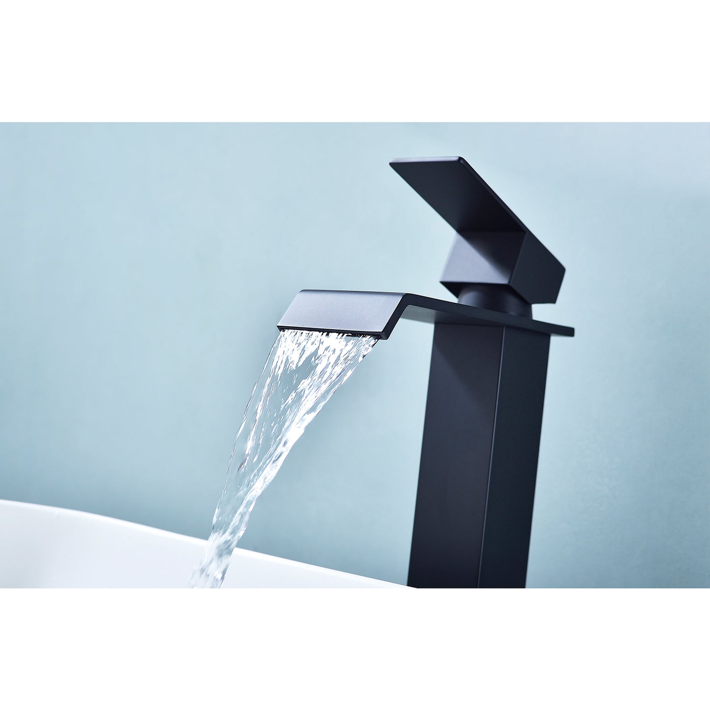 Bathroom Single Hole or Three Holes Vessle Sink Faucet Matte Black Single Handle With Deck Plate W2287P168578