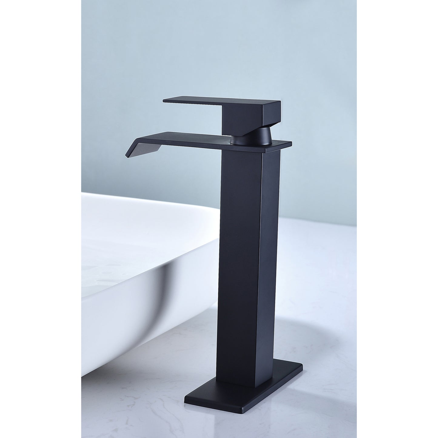 Bathroom Single Hole or Three Holes Vessle Sink Faucet Matte Black Single Handle With Deck Plate W2287P168578