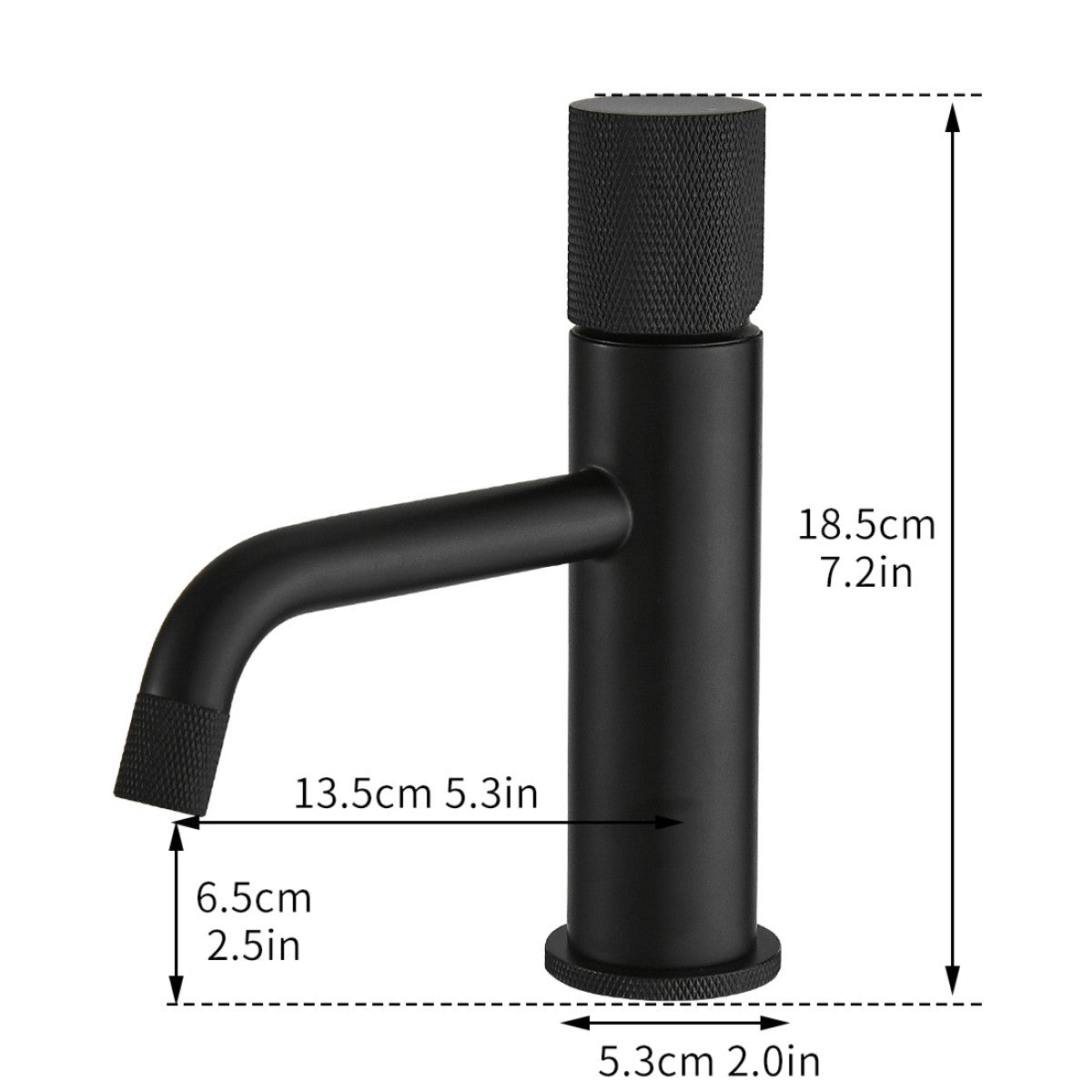 Bathroom Single Hole Sink Faucet Matte Black Single Handle W1932119729