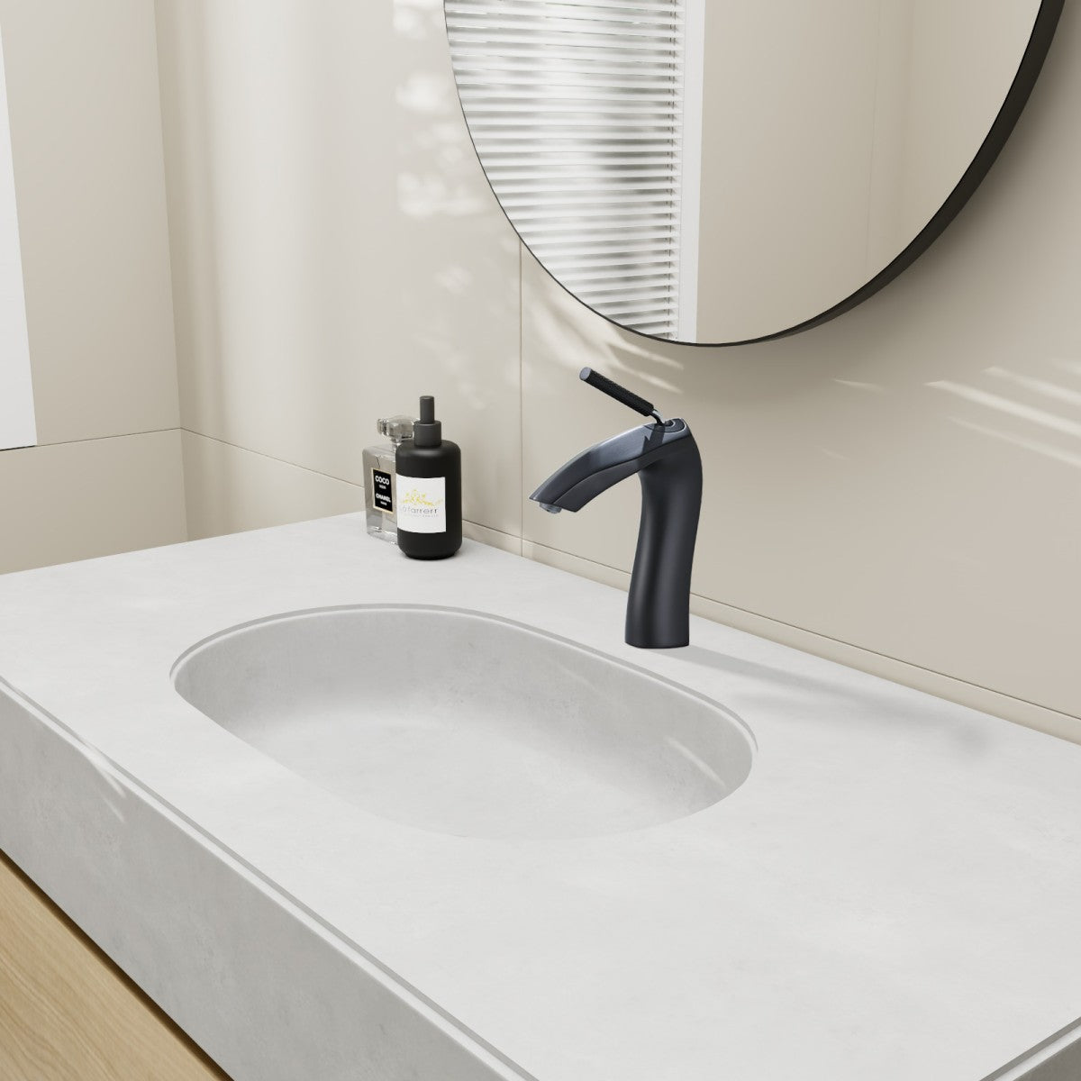Bathroom Single Hole Sink Faucet Matte Black Single Handle W1217P214964