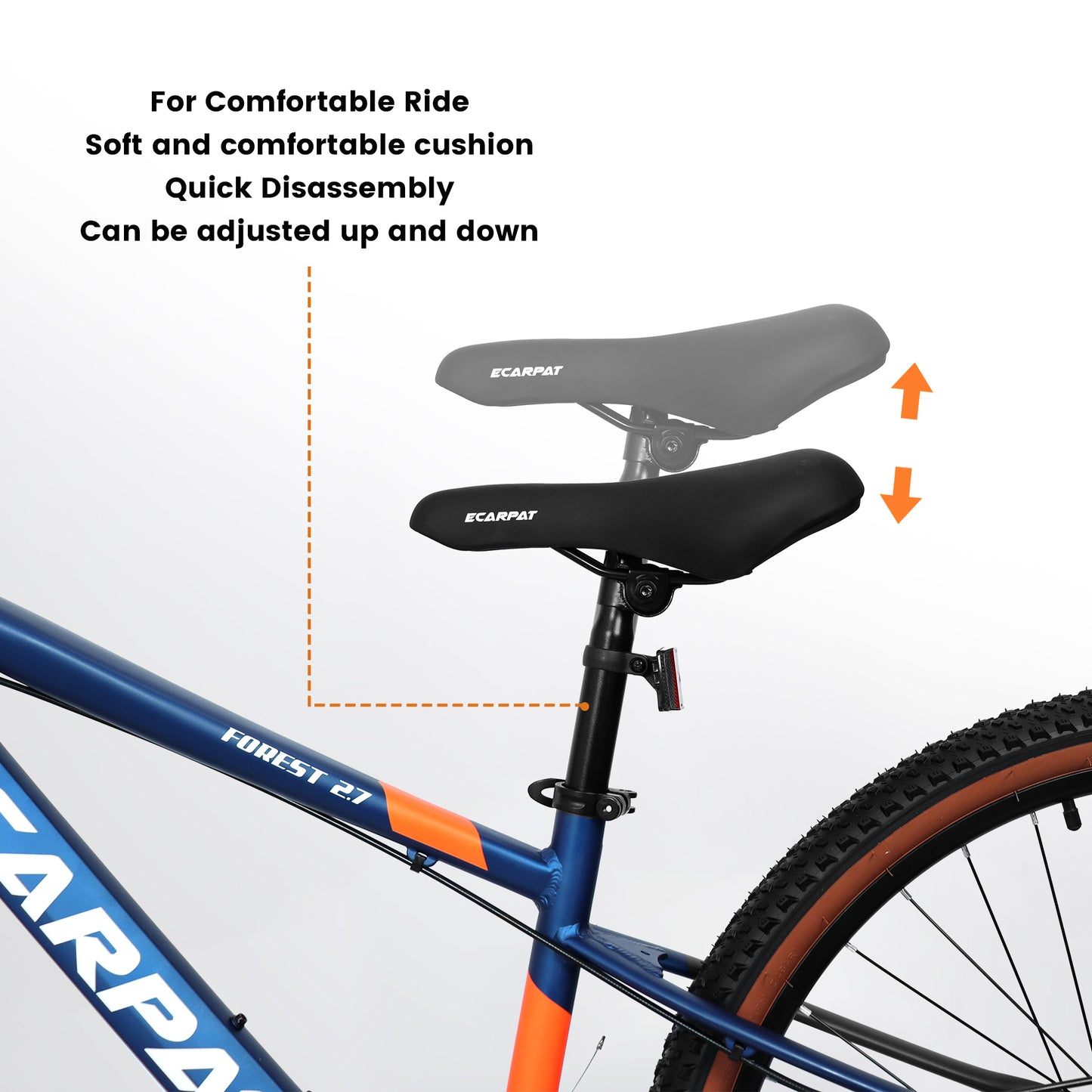 27.5 Inch Aluminum Mountain Bike Shimano 21 Speed Dual Disc Brake Front Suspension For Women Blue Orange