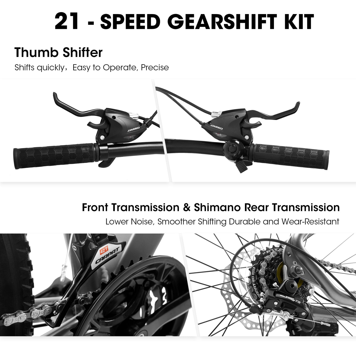 29 Inch Mountain Bike Aluminum Frame, 21 Speed, Dual Disc Brake, Front Shock Absorption For Women Men,Grey, Free Return