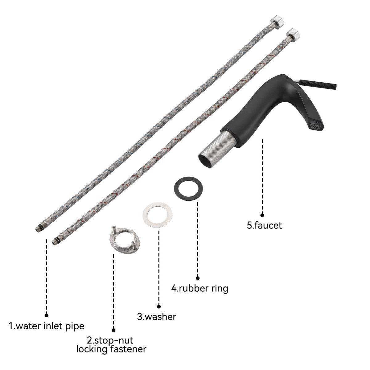 Bathroom Single Hole Sink Faucet Matte Black Single Handle W1217P214964