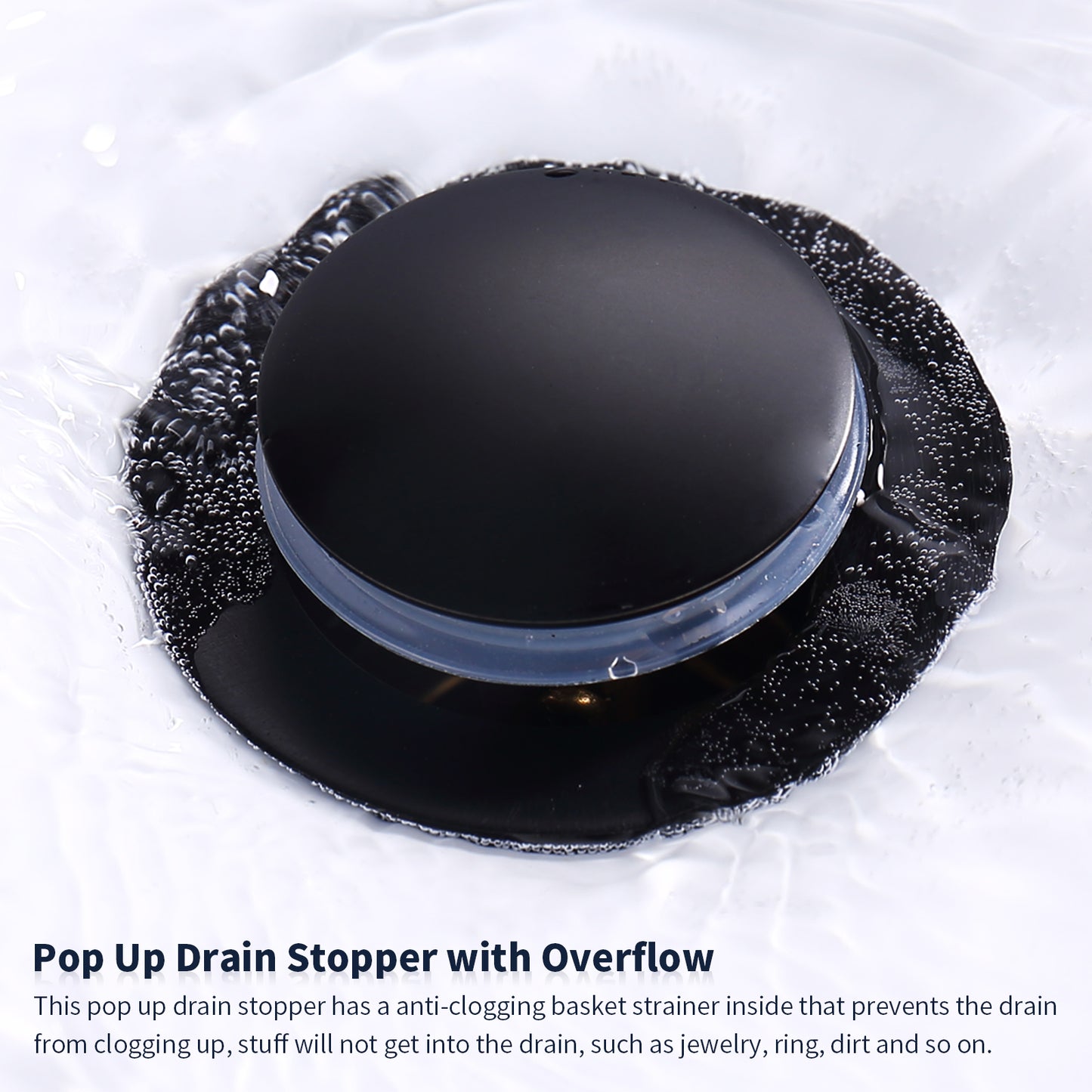 Bathroom Widespread Three Hole Sink Faucet Matte Black Two Handles With Pop-up Drain T3177P277481
