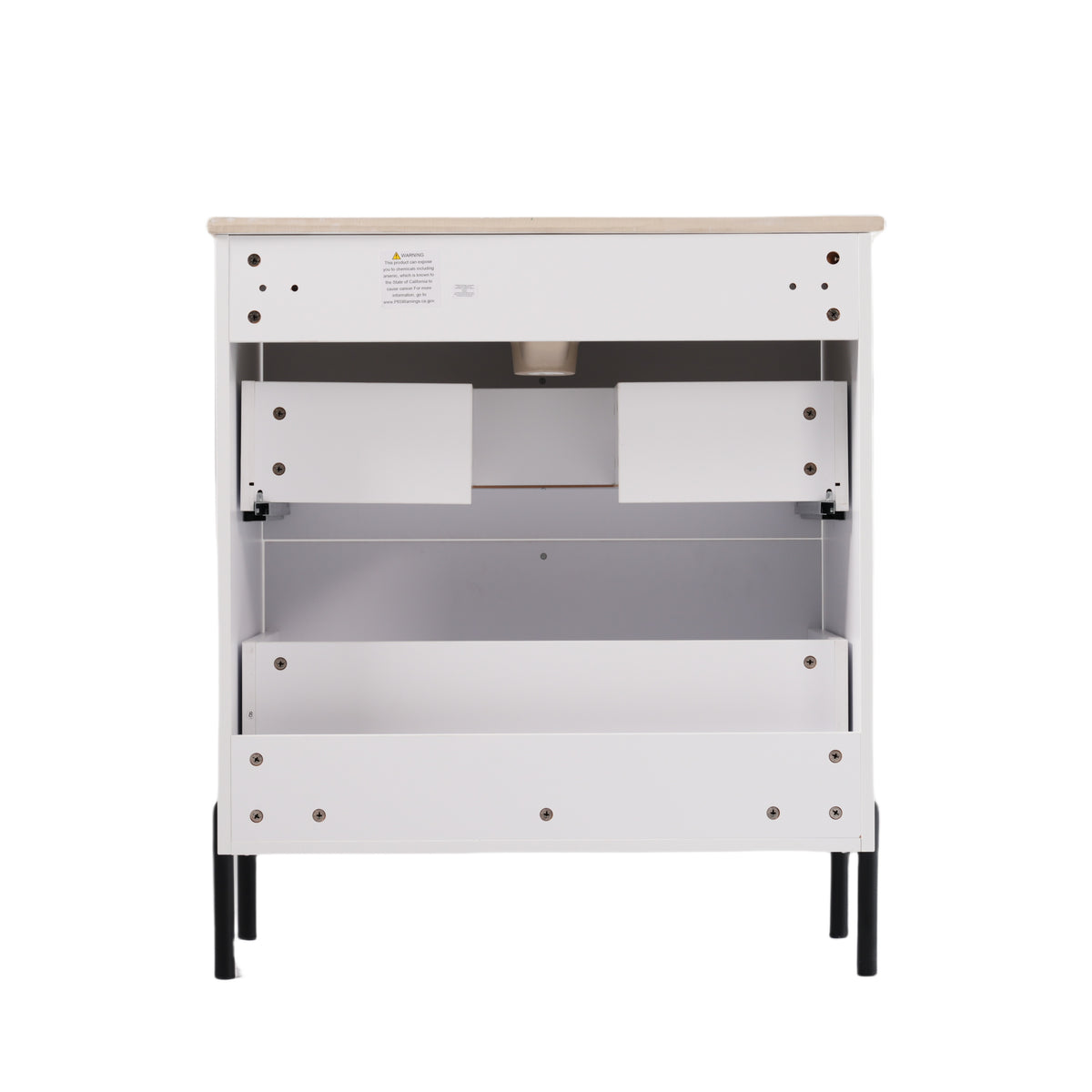 30" Bathroom Vanity with Sink, Black Fluted Bathroom Vanity with Undermount Drawer Slides & White Ceramic Basin, Finger Pull Design, Full Extension Drawers,White