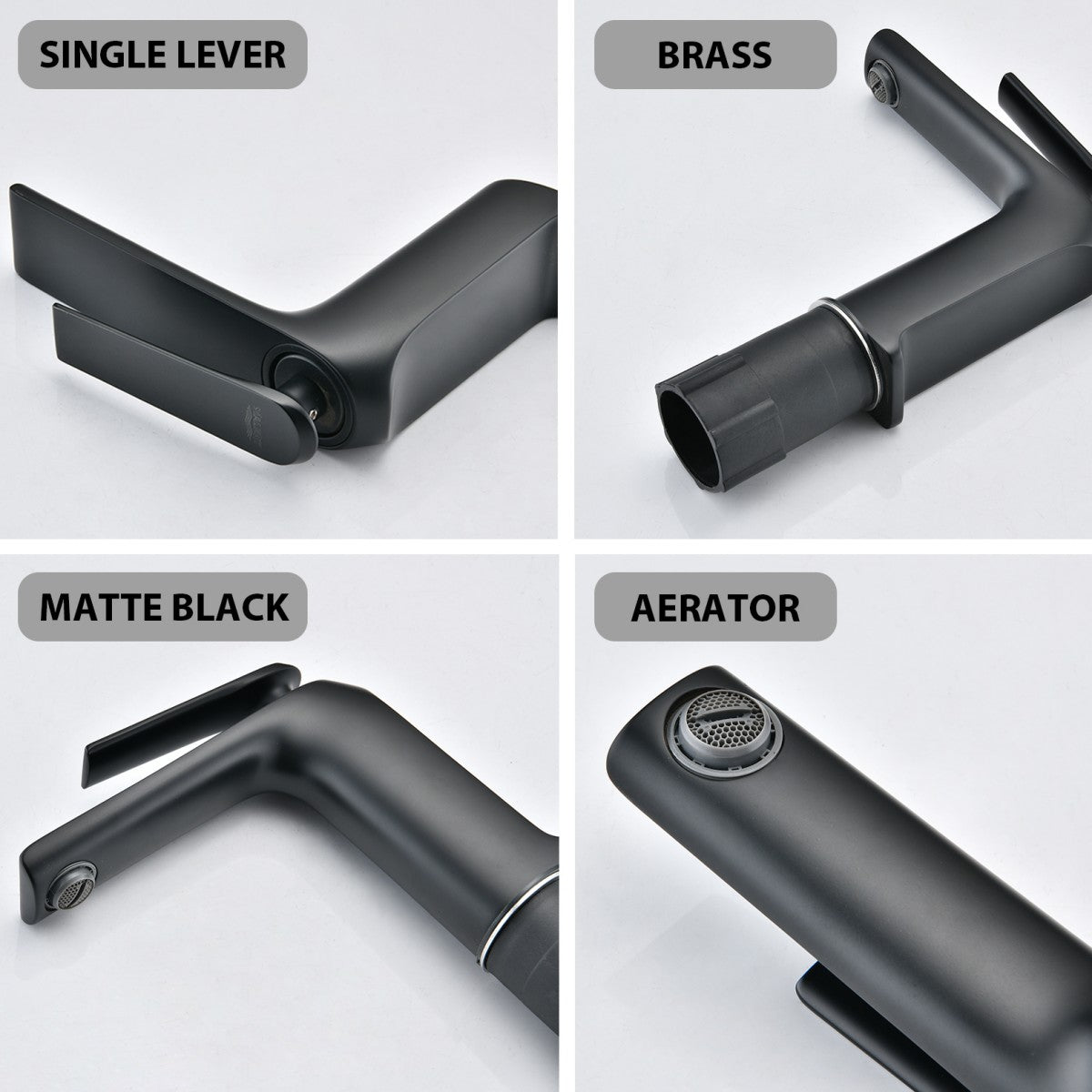 Bathroom Single Hole Sink Faucet Matte Black Single Handle W105965435