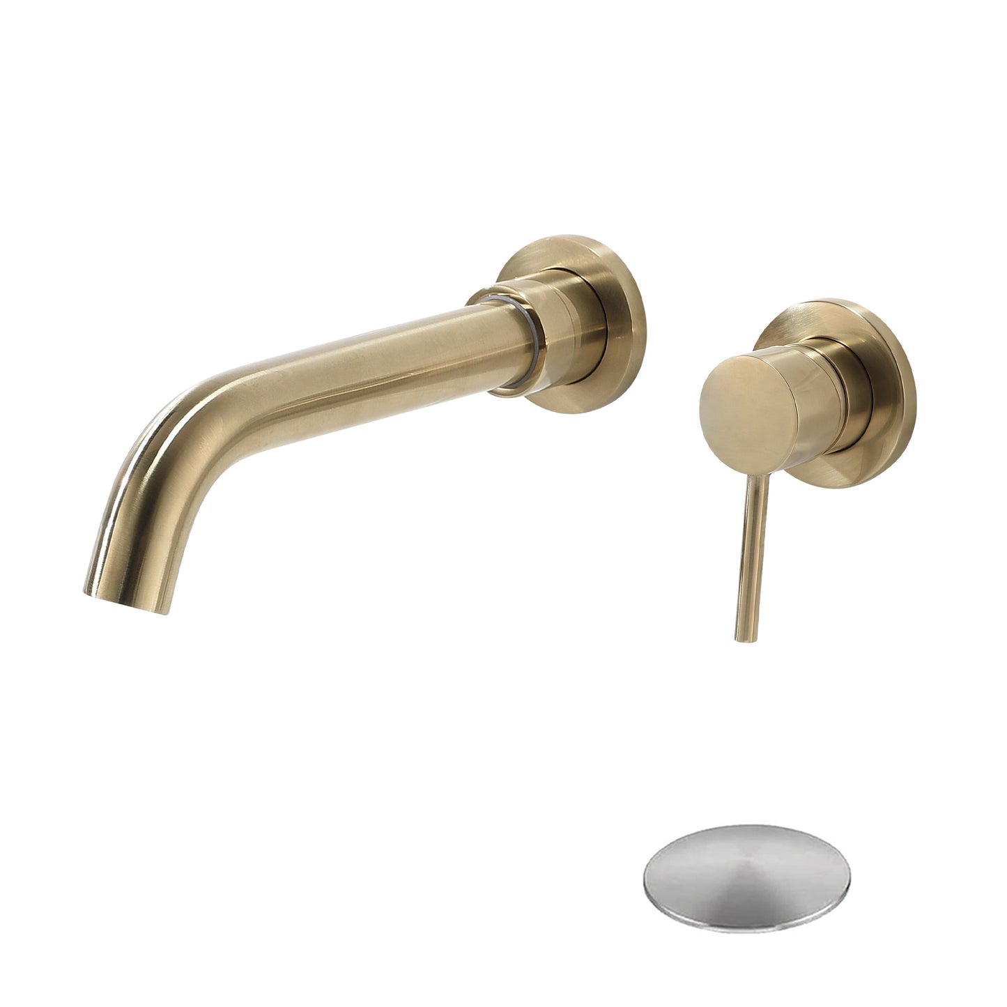 Bathroom Sink Faucet Brushed Gold Single Handle Wall Mounted With Pop-up Drain W928P261570