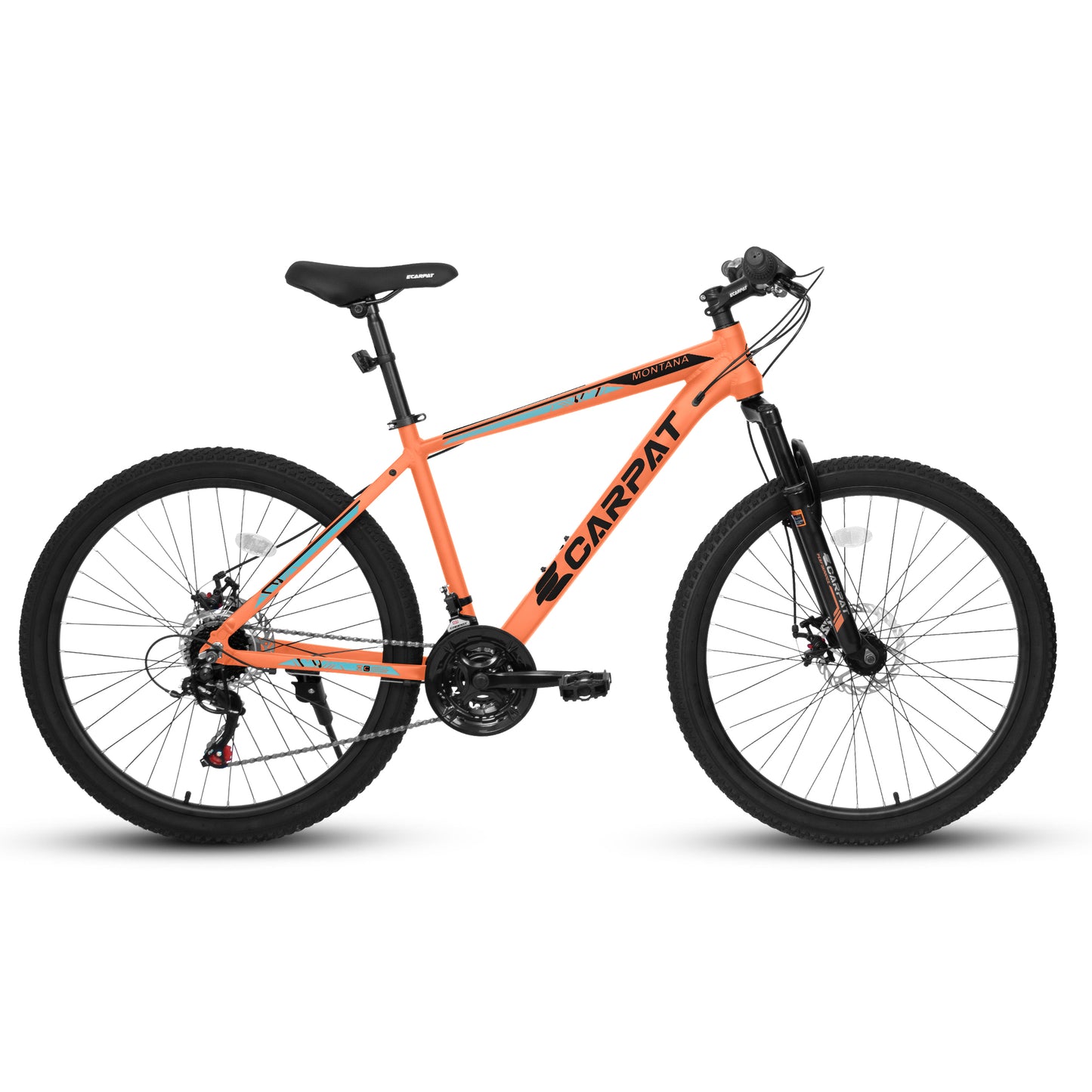 26 Inch Aluminum Mountain Bike Shimano 21 Speed Dual Disc Brake Front Suspension For Women Men Orange