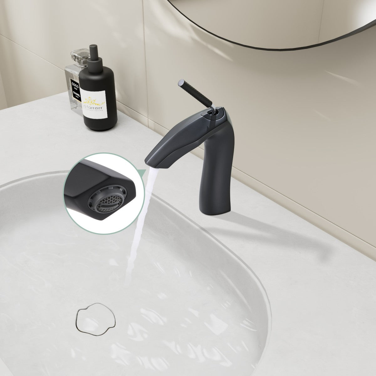 Bathroom Single Hole Sink Faucet Matte Black Single Handle W1217P214964
