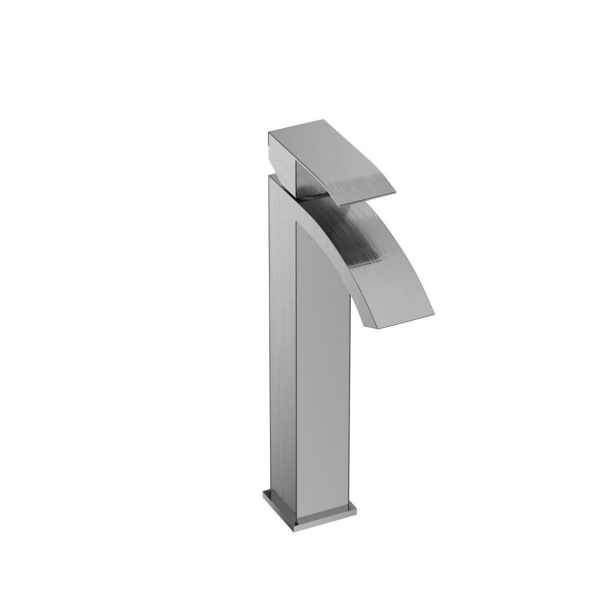 Bathroom Single Hole Vessel Sink Waterfall Faucet Brushed Nickel Single Handle B2724P262883