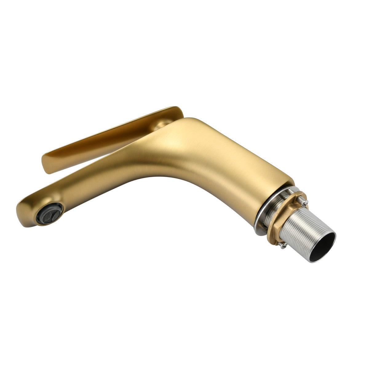 Bathroom Single Hole Sink Faucet Gold Single Handle With Pop-up Drain W1224P227855