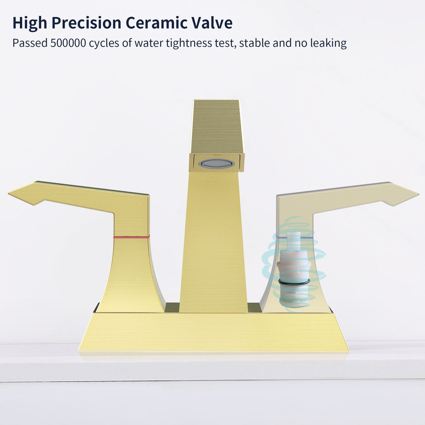 Bathroom Widespread Three Hole Sink Faucet Brushed Gold Two Handles With Pop-up Drain T3177P277483