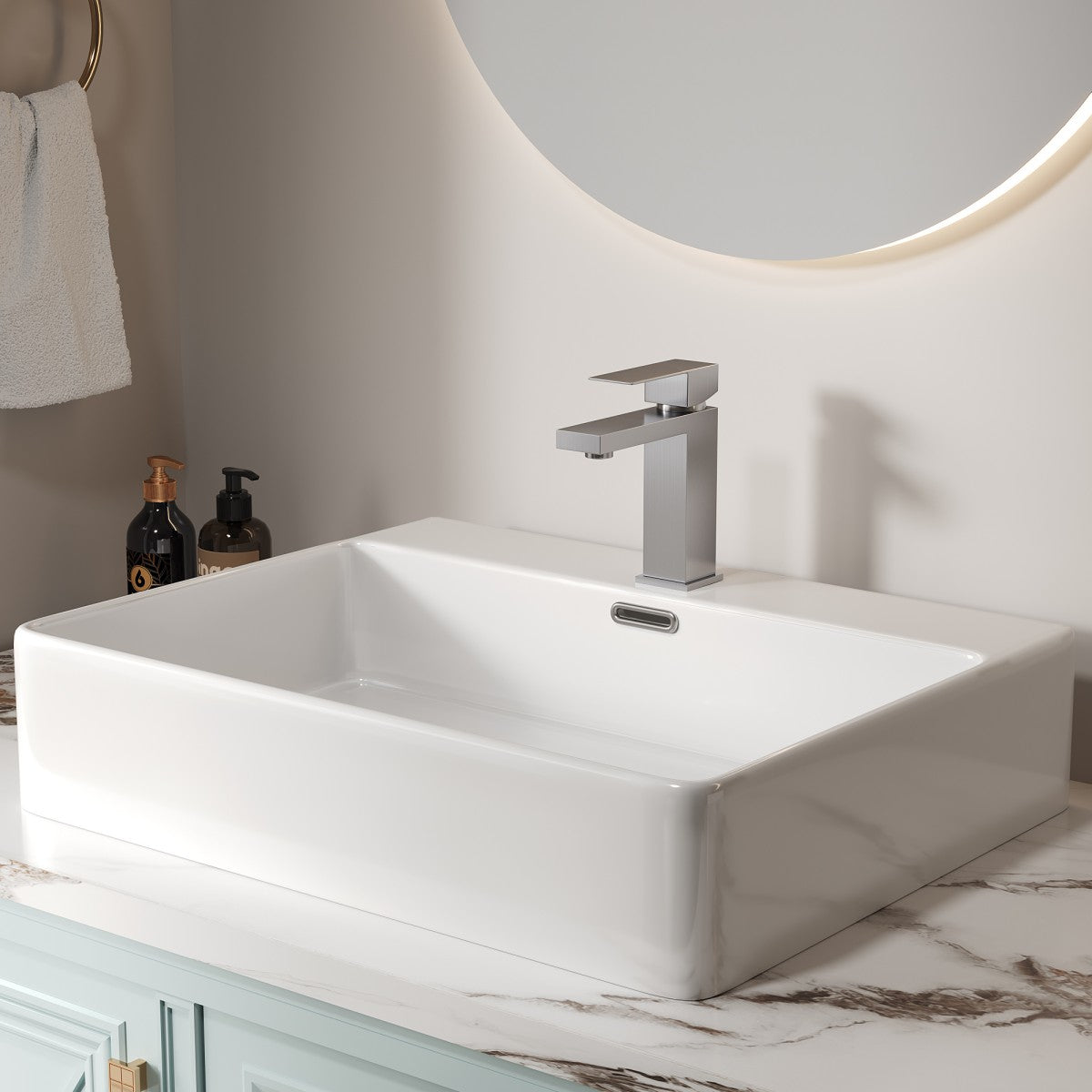 Bathroom Single Hole Sink Faucet Brushed Nickel Single Handle B2724P262875