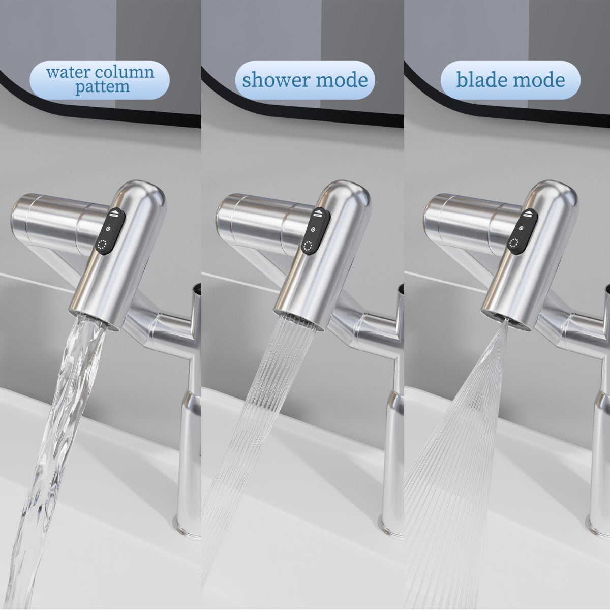 Bathroom Single Hole Sink Faucet Chrome Two Handles Rotable Spout W1217P214949