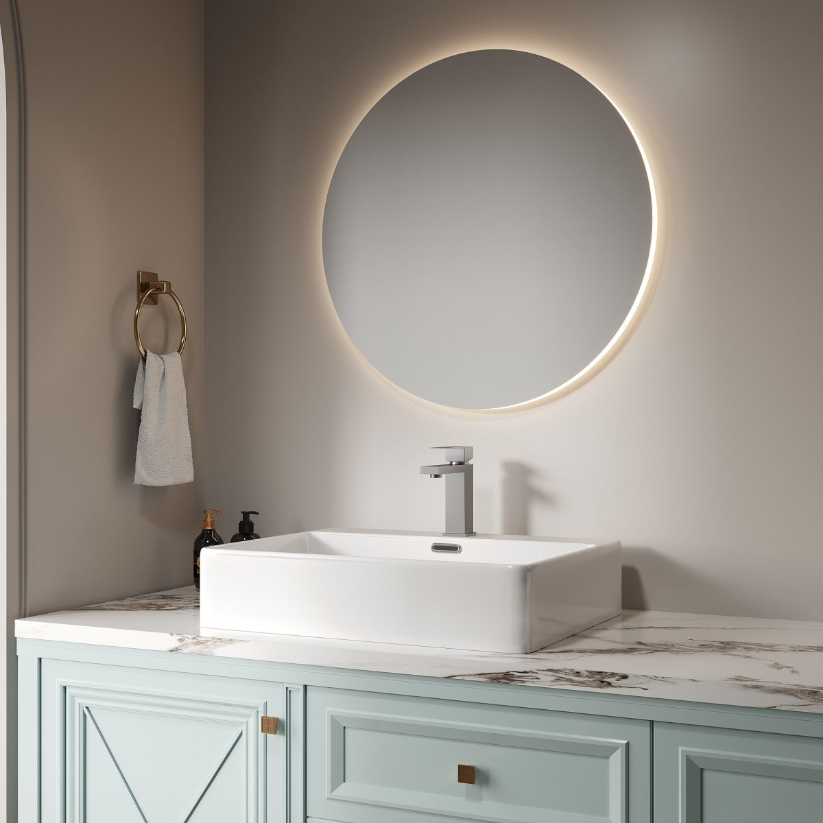 Bathroom Single Hole Sink Faucet Brushed Nickel Single Handle B2724P262875