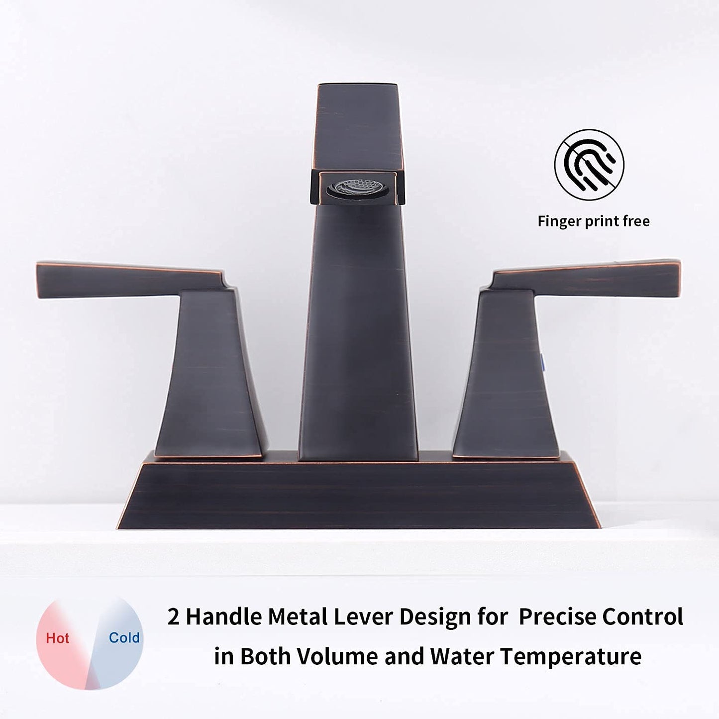 Bathroom Widespread Three Hole Sink Faucet Oil Rubbed Bronze Two Handles With Pop-up Drain T3177P277477